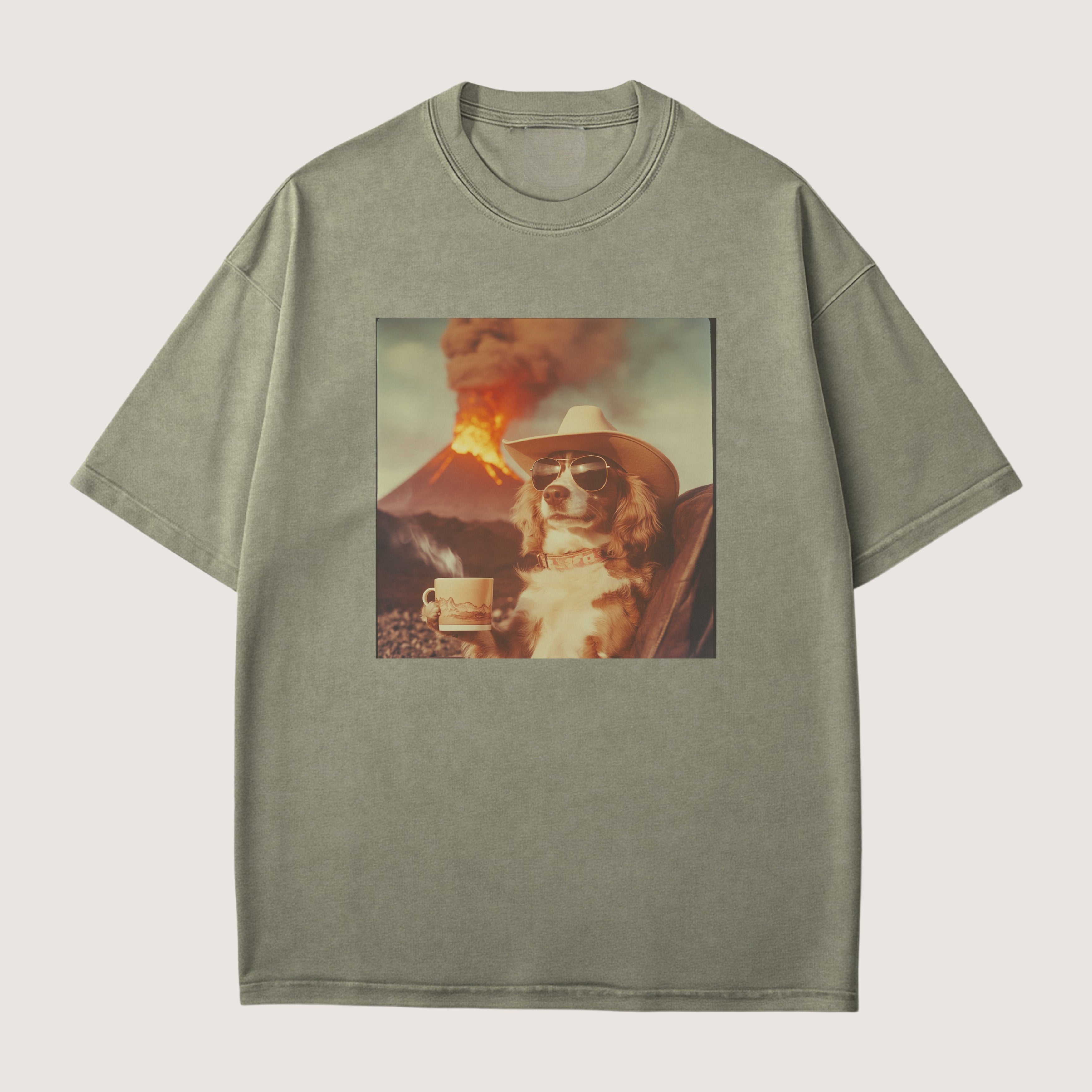 Brittany Spaniel Dog Volcano Shirt