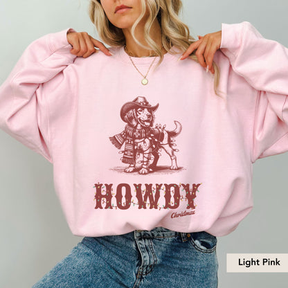 Brittany Spaniel Howdy Christmas Sweatshirt