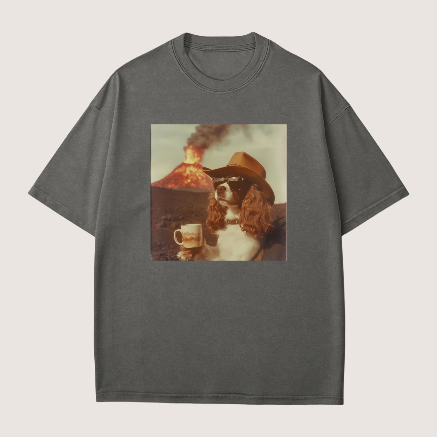 Cavalier King Charles Spaniel Dog Volcano Shirt