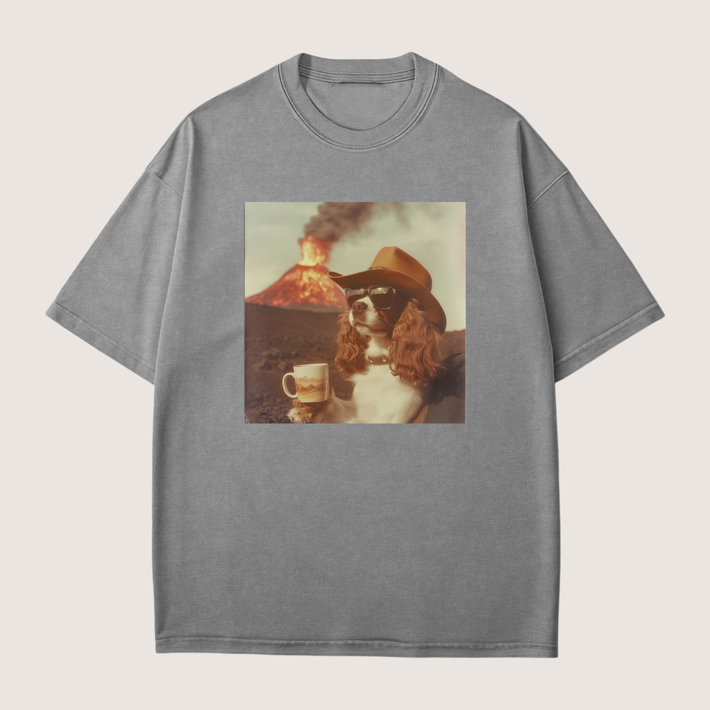 Cavalier King Charles Spaniel Dog Volcano Shirt