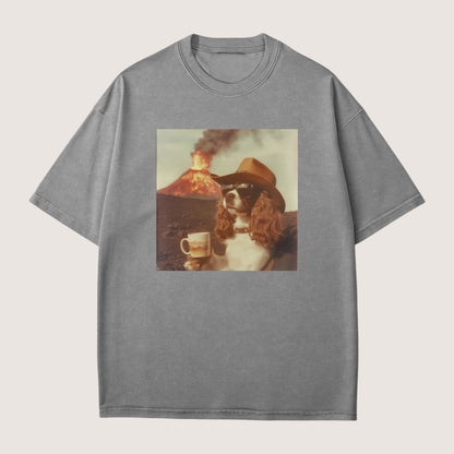 Cavalier King Charles Spaniel Dog Volcano Shirt