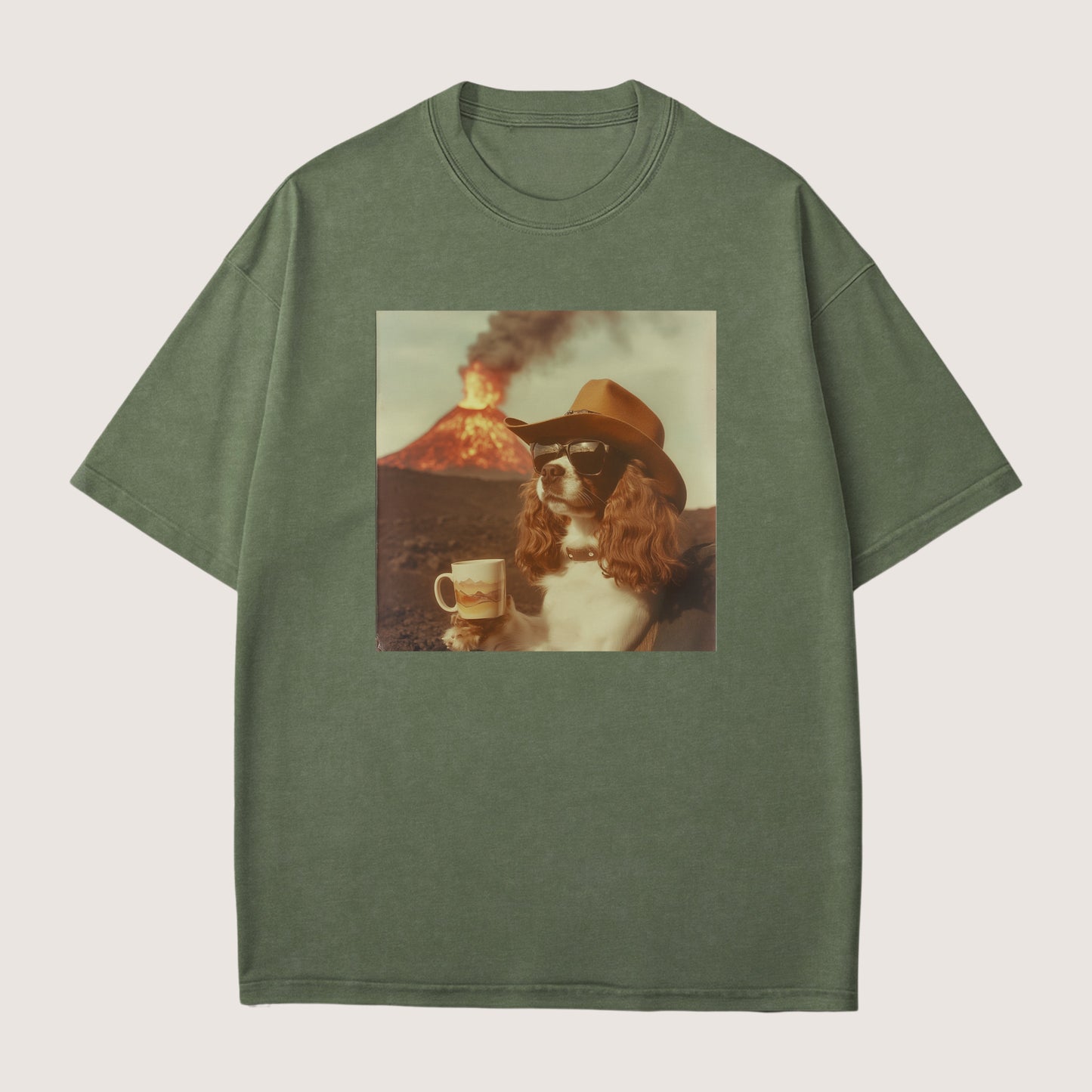 Cavalier King Charles Spaniel Dog Volcano Shirt