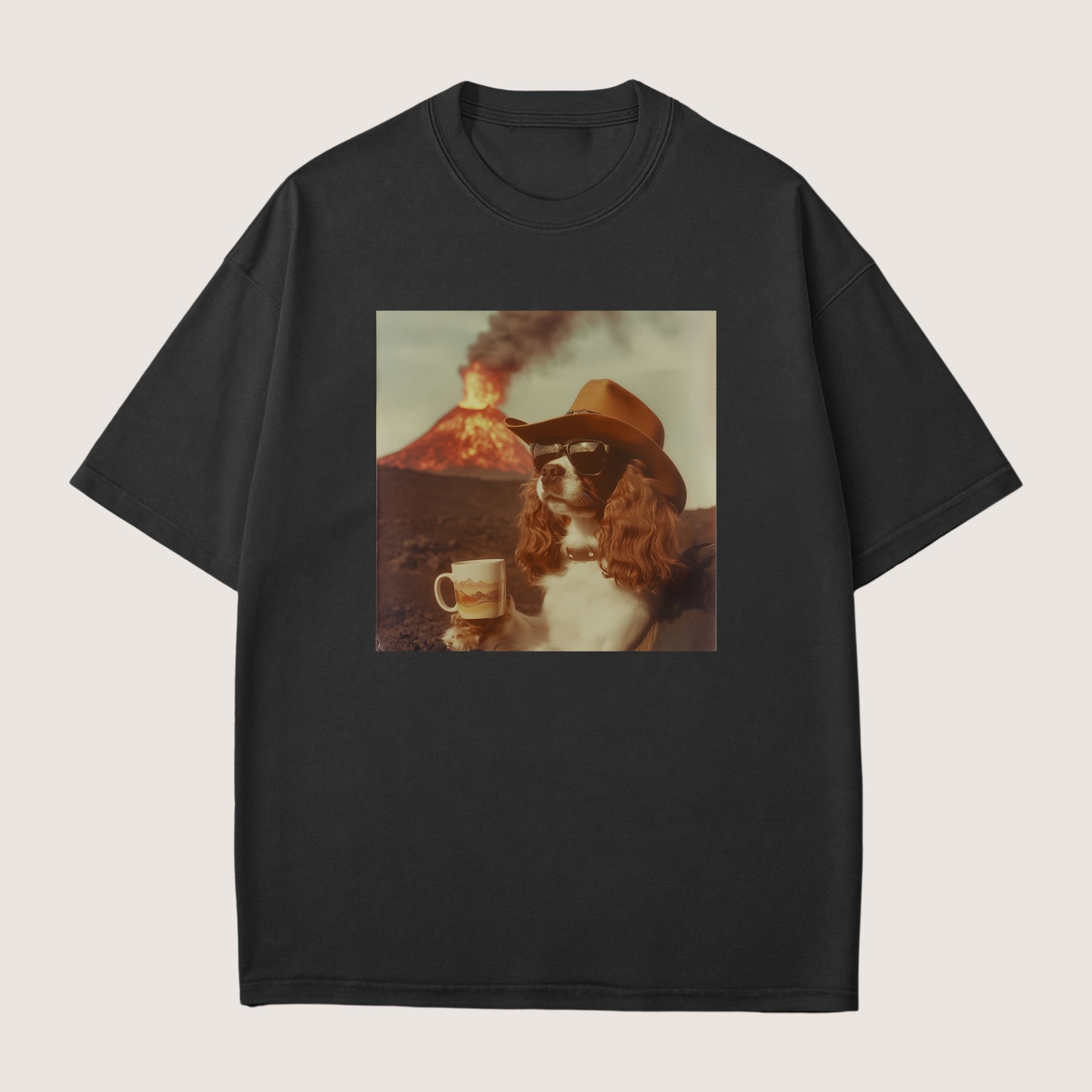 Cavalier King Charles Spaniel Dog Volcano Shirt
