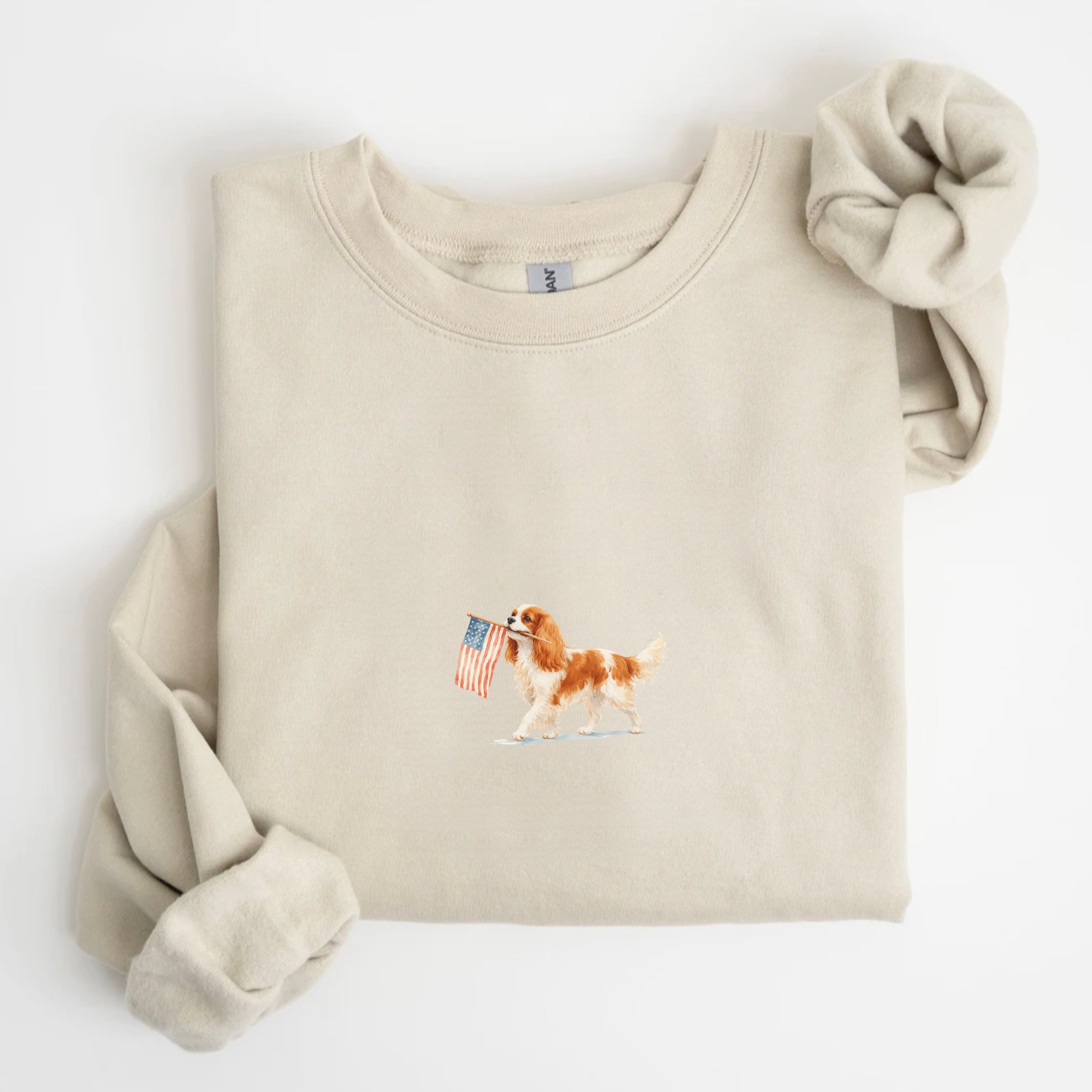 Cavalier King Charles Spaniel US Flag Sweatshirt