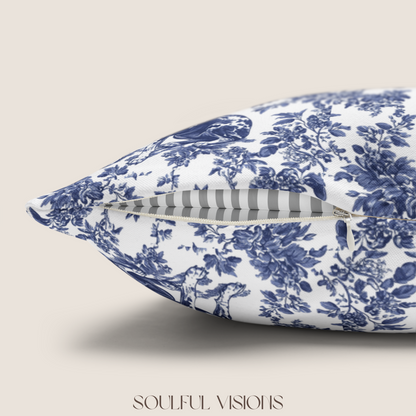 German Shorthaired Pointer Blue French Toile Pillow