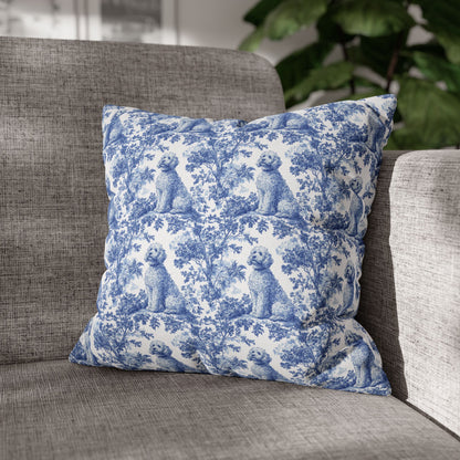 Goldendoodle Blue French Toile Pillow