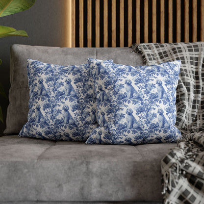 Goldendoodle Blue French Toile Pillow