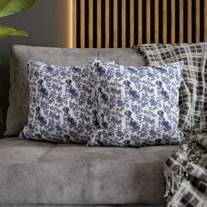 German Shorthaired Pointer Blue French Toile Pillow