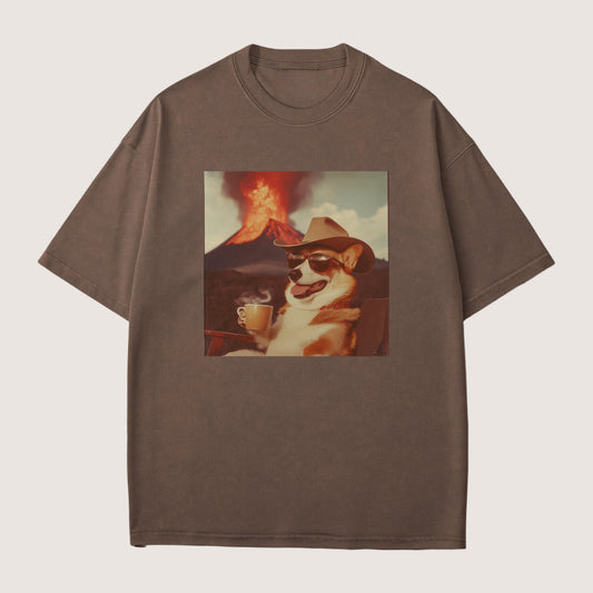 Corgi Dog Volcano Shirt