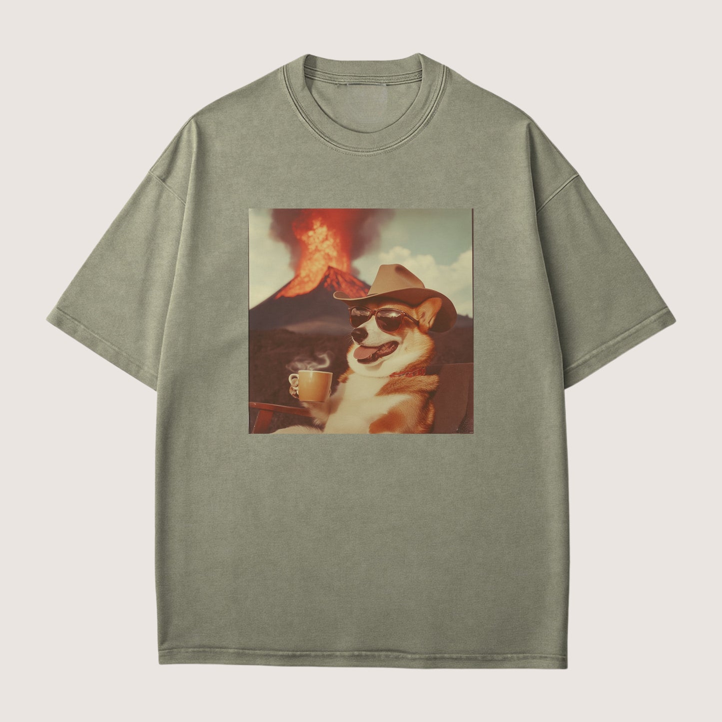 Corgi Dog Volcano Shirt