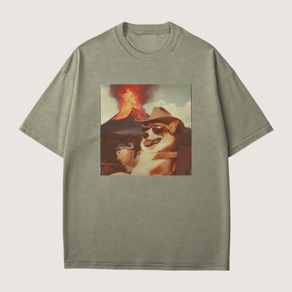 Corgi Dog Volcano Shirt
