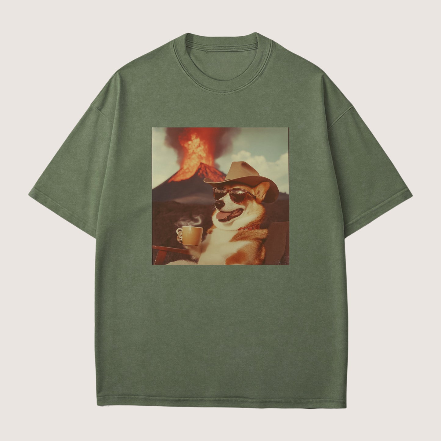 Corgi Dog Volcano Shirt