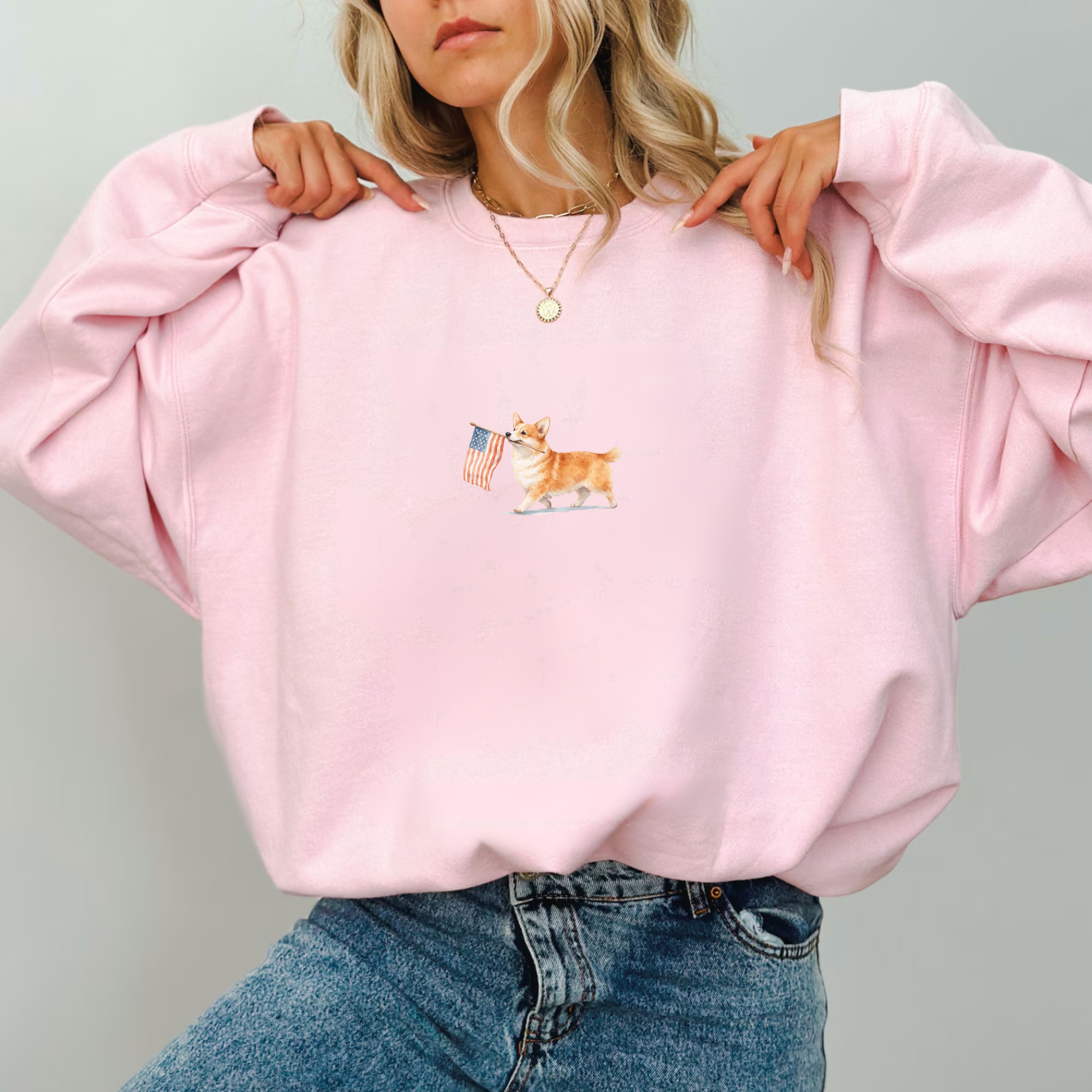 Corgi US Flag Sweatshirt