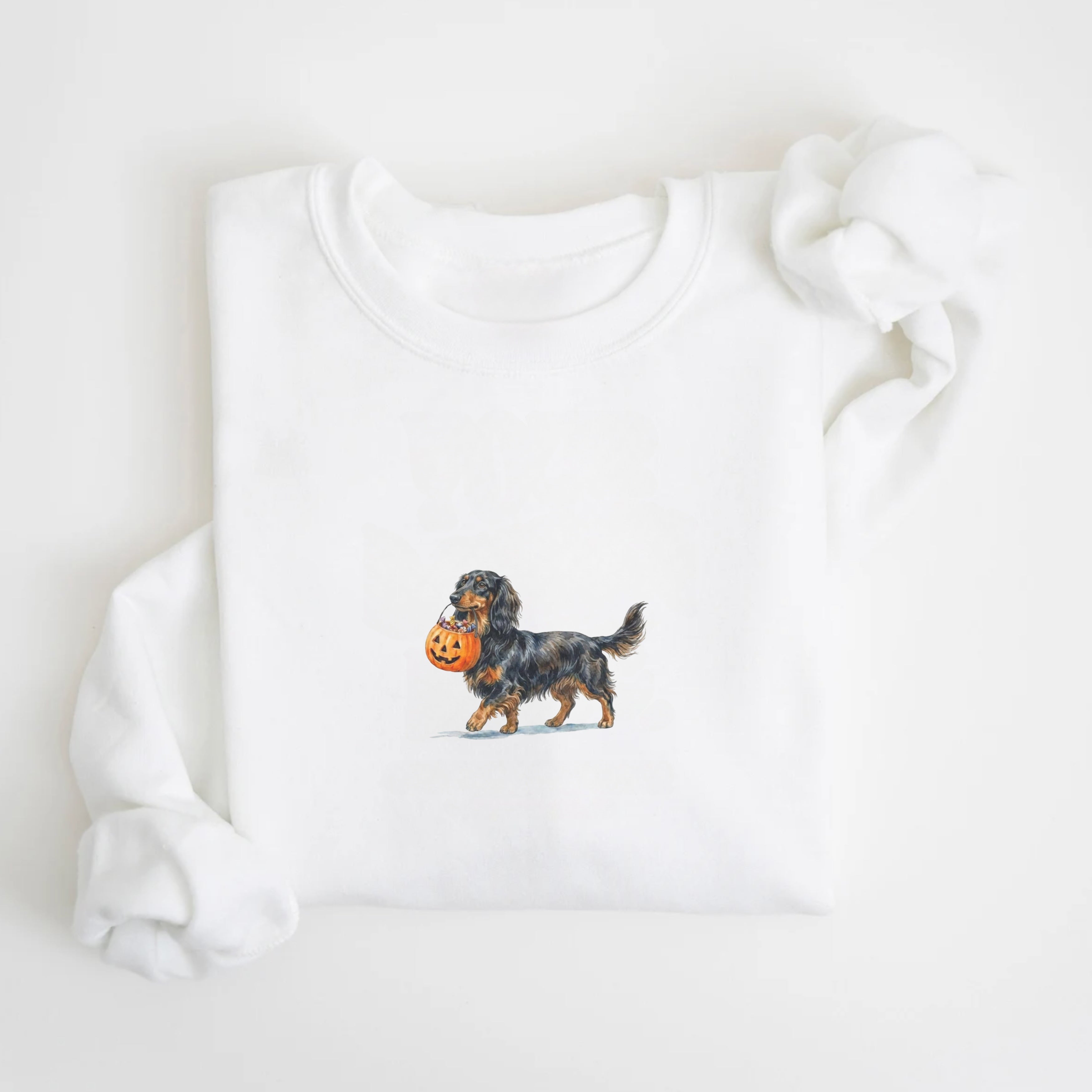 Dachshund LH Black And Tan Halloween Sweatshirt