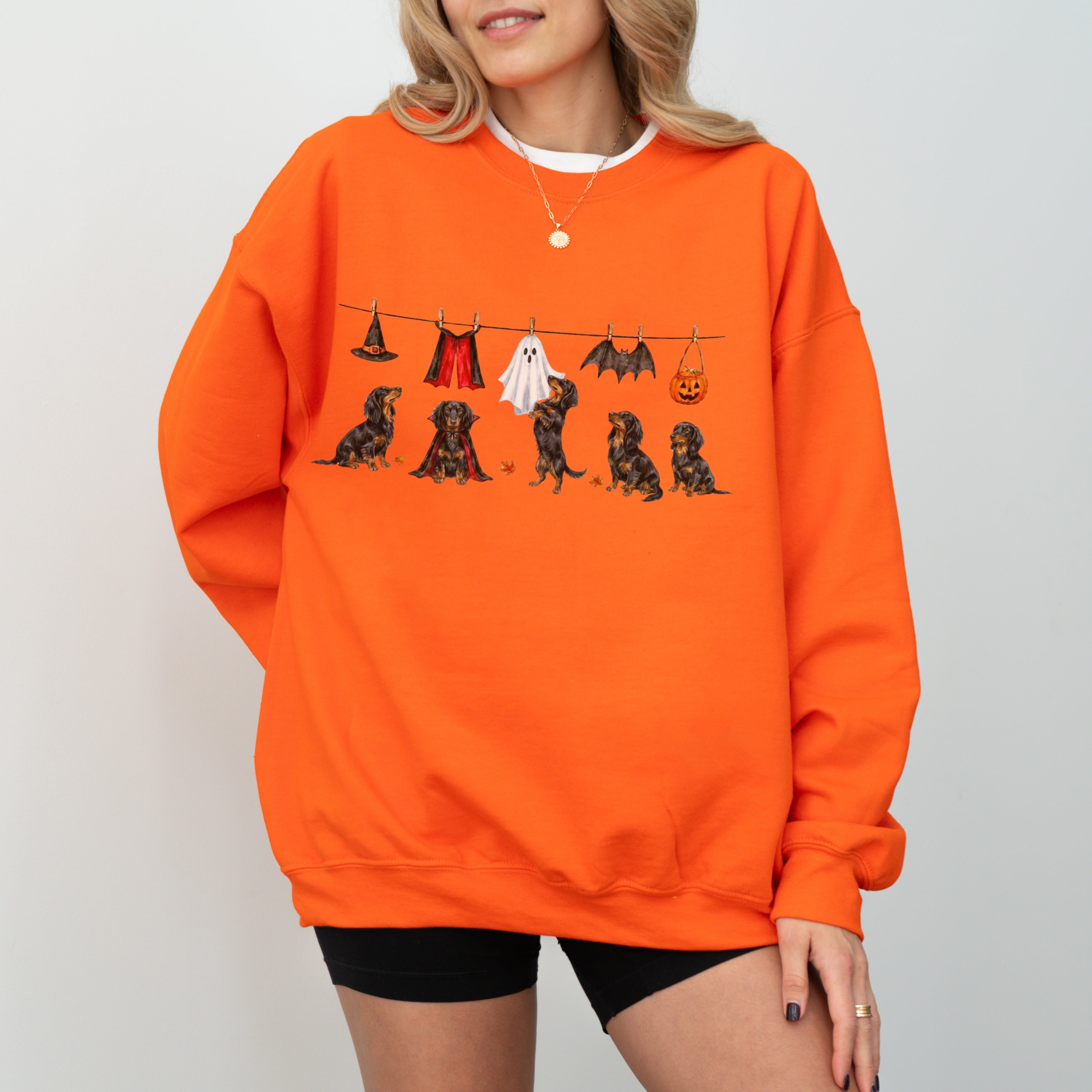 Dachshund LH Black and Tan Halloween Sweatshirt