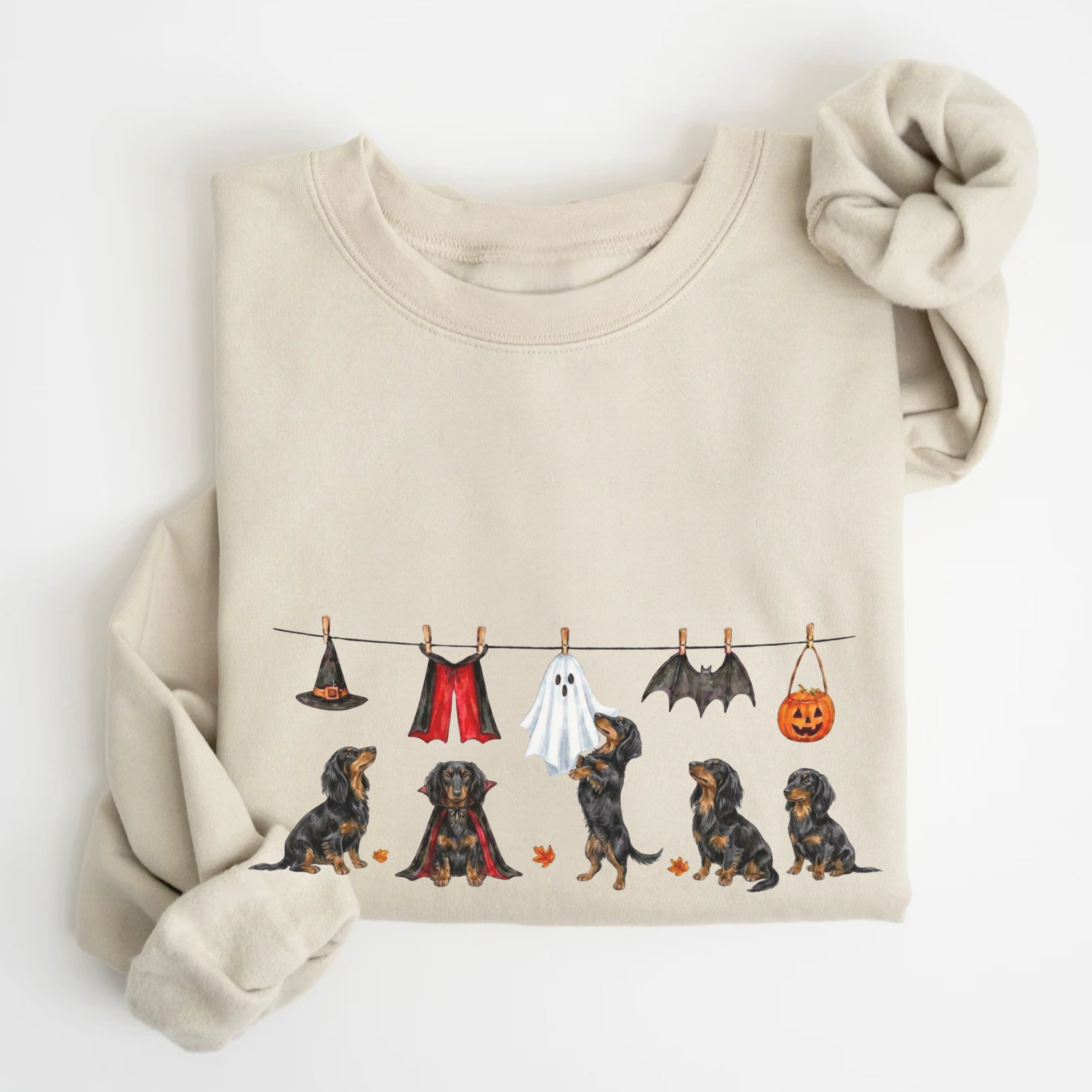 Dachshund LH Black and Tan Halloween Sweatshirt