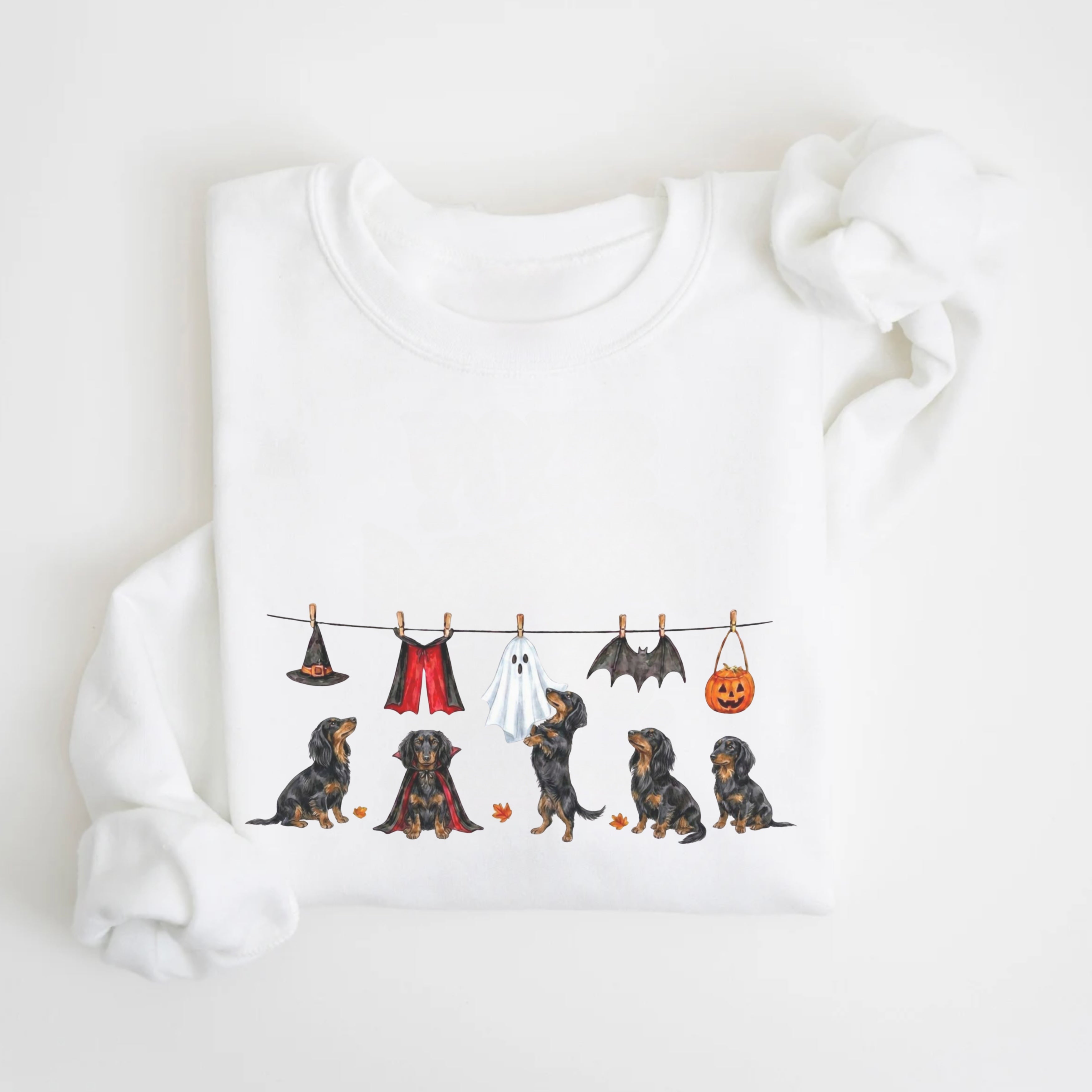 Dachshund LH Black and Tan Halloween Sweatshirt