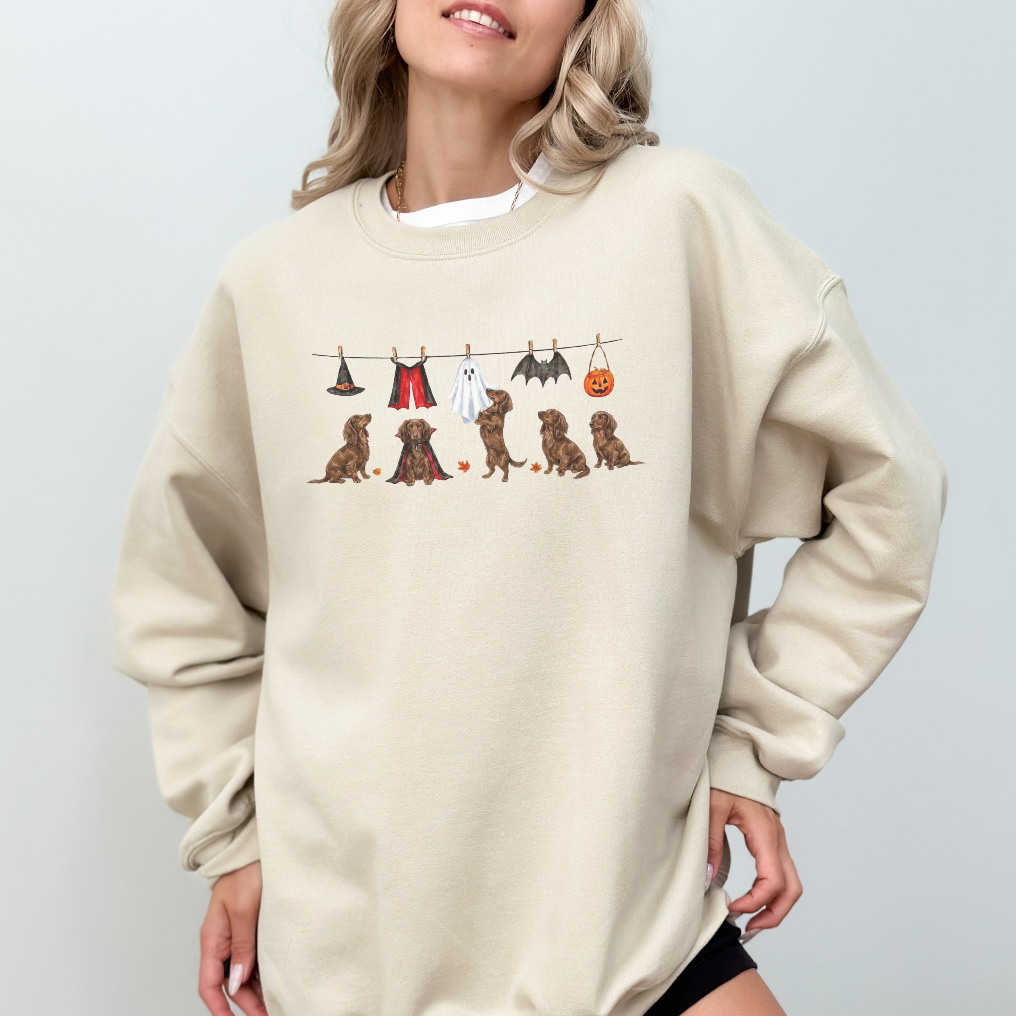 Dachshund LH Brown Halloween Sweatshirt