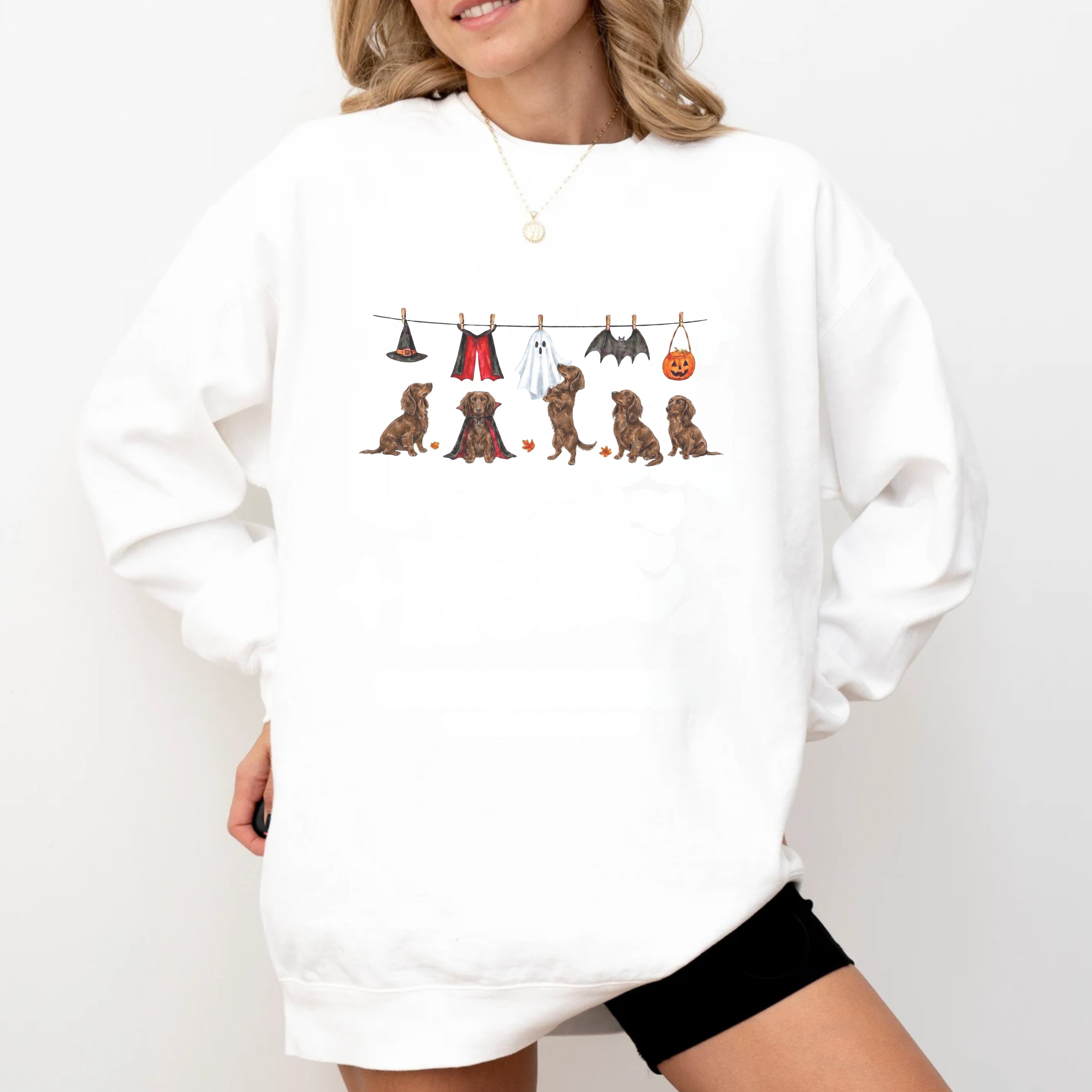 Dachshund LH Brown Halloween Sweatshirt