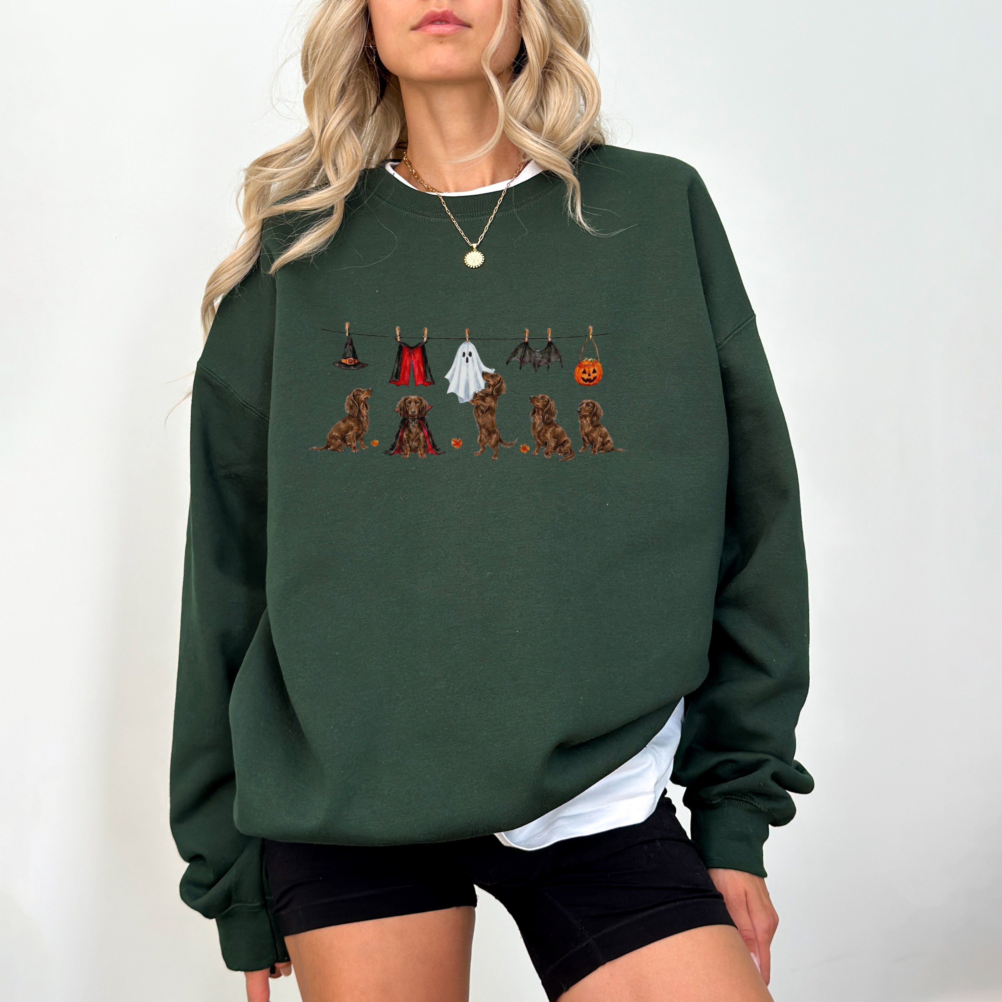 Dachshund LH Brown Halloween Sweatshirt