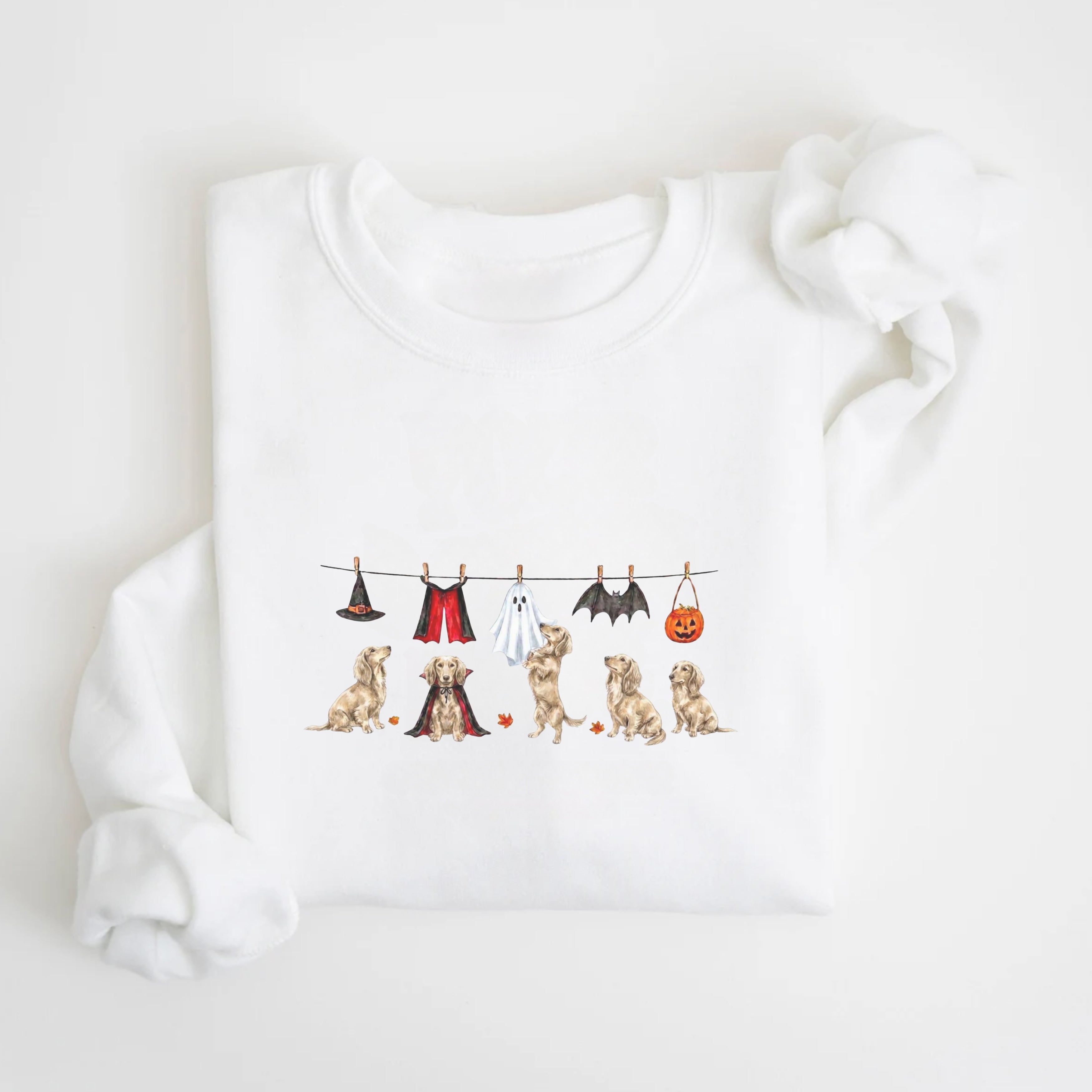 Dachshund LH Cream Halloween Sweatshirt