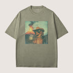 Dachshund Short Haired Dog Volcano Shirt