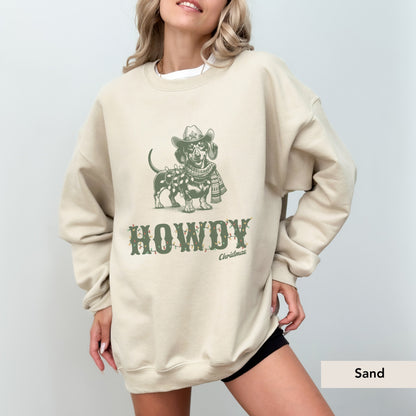 Dachshund Short Haired Howdy Christmas Sweatshirt