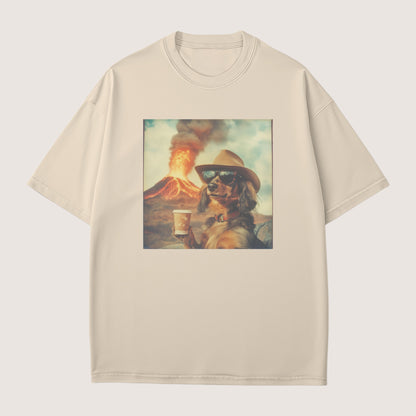 Dachshund long haired Dog Volcano Shirt