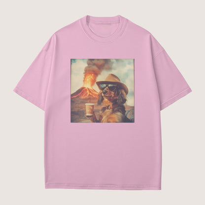Dachshund long haired Dog Volcano Shirt