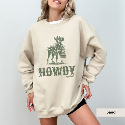 Doberman Pinscher Howdy Christmas Sweatshirt