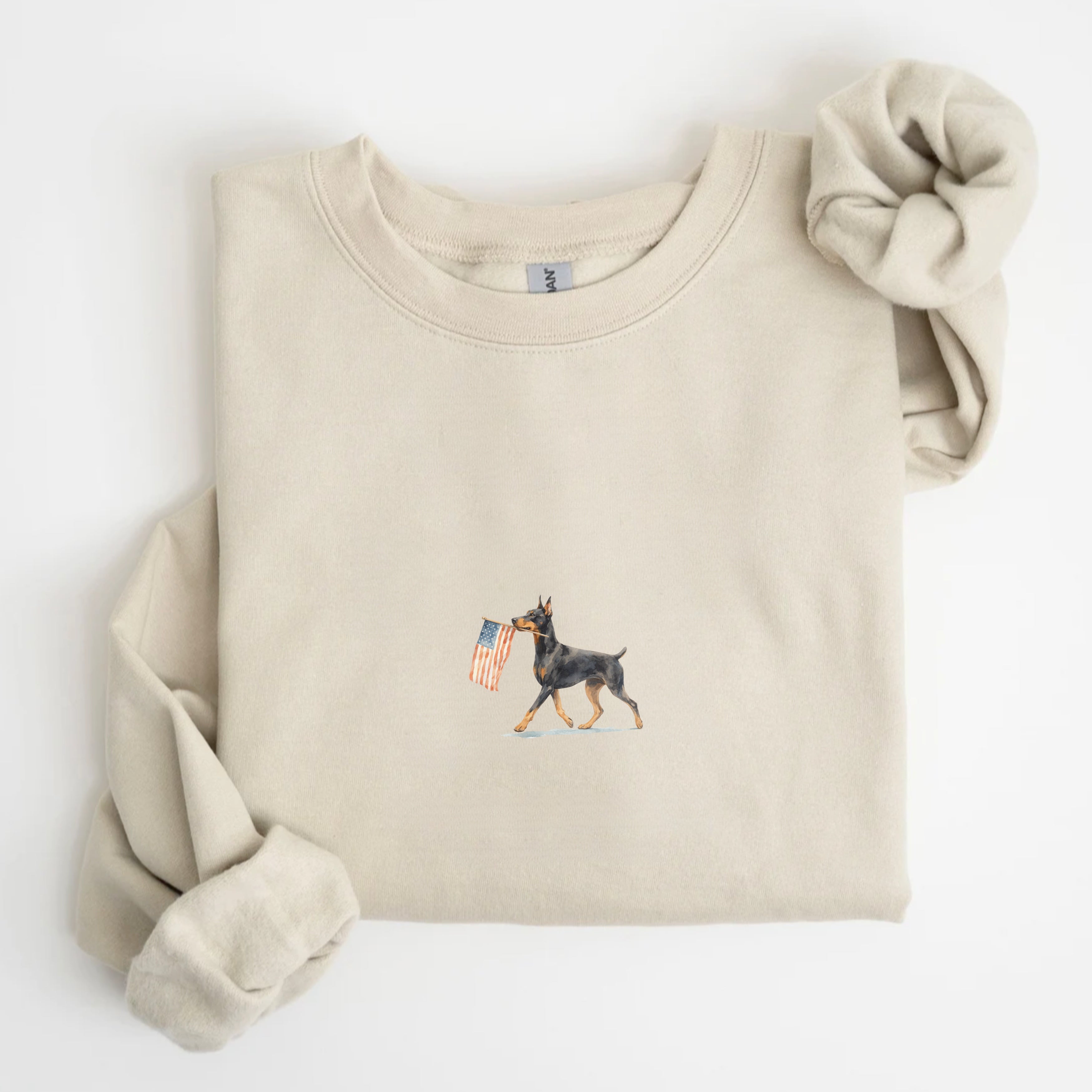 Doberman US Flag Sweatshirt