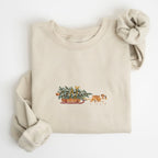 English Bulldog Fawn and White Vintage Christmas Tree Sweatshirt