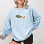 French Bulldog Fawn Black Mask White Vintage Christmas Tree Sweatshirt