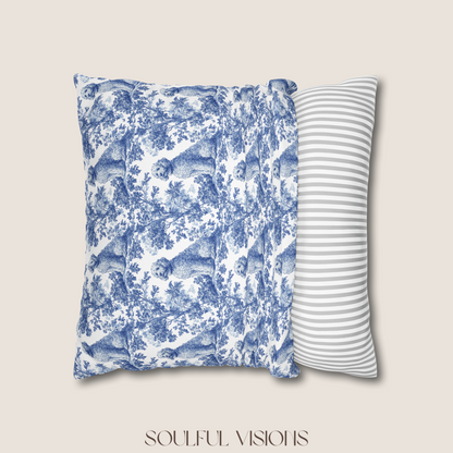Goldendoodle Blue French Toile Pillow