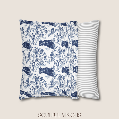 Rottweiler Blue French Toile De Jouy Pillow
