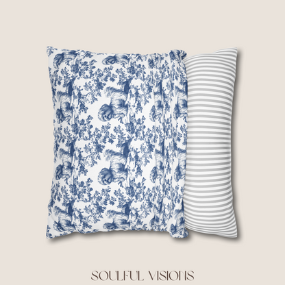 Shih Tzu Blue French Toile De Jouy Pillow