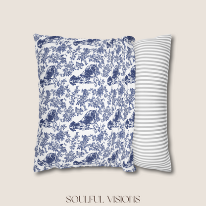 German Shorthaired Pointer Blue French Toile Pillow