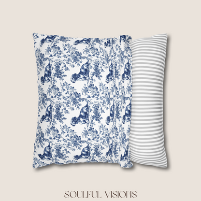Dachshund Blue French Toile Pillow