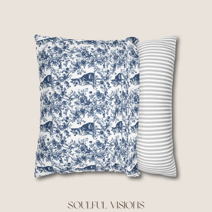 German Shepherd French Blue Toile De Jouy Pillow