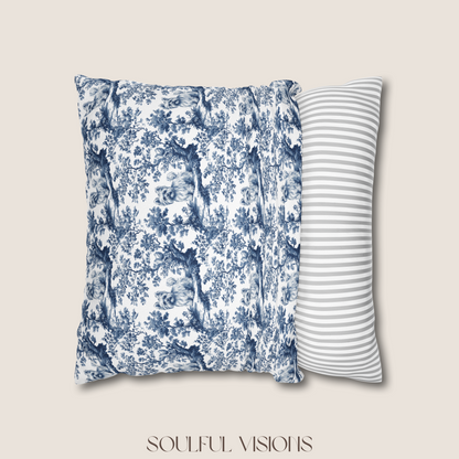 Yorkshire Terrier French Blue Toile De Jouy Pillow