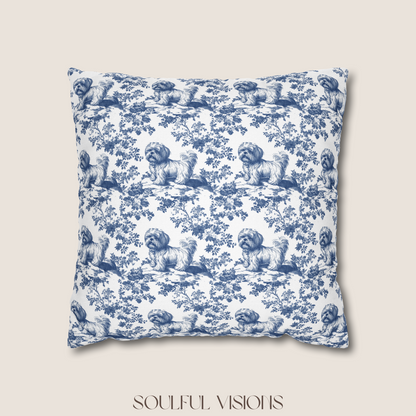 Shih Tzu Blue French Toile De Jouy Pillow
