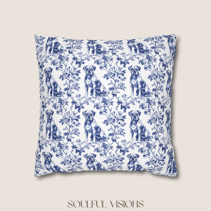 Boxer Blue French Toile Pillow