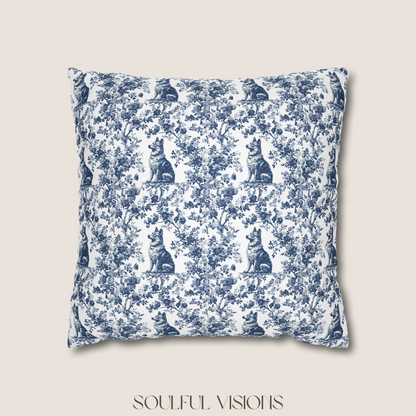 German Shepherd French Blue Toile De Jouy Pillow