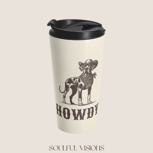 Howdy Great Dane Stainless Steel Travel Mug