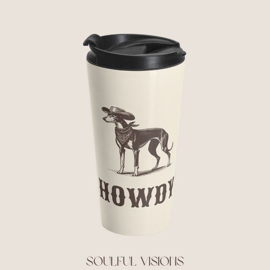 Howdy Greyhound Stainless Steel Travel Mug