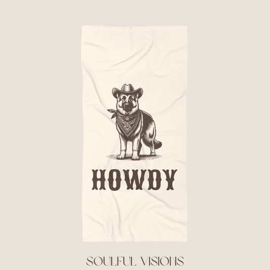 Howdy German Shepherd Beach Towel