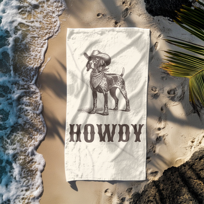 Howdy German Shorthaired Pointer Beach Towel