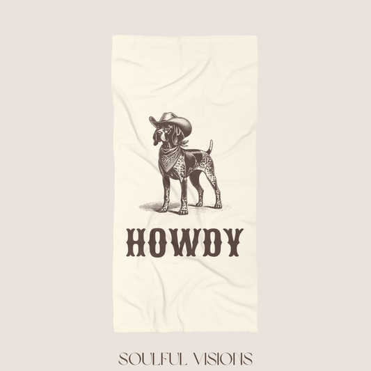Howdy German Shorthaired Pointer Beach Towel