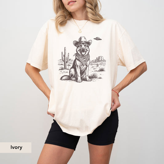 German Shepherd UFO shirt