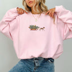 German Shorthaired Pointer Liver And White Ticked Vintage Christmas Tree Sweatshirt